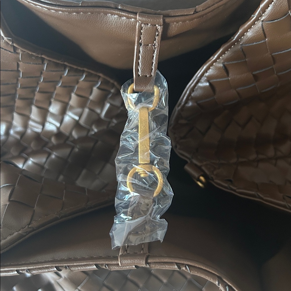 NWT ANTHROPOLOGIE Woven Faux-Leather Tote Bag - Picture 6 of 8